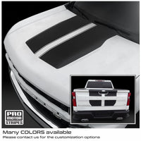 Chevrolet Silverado 2019-2023 Hood and Tailgate Stripes Decals