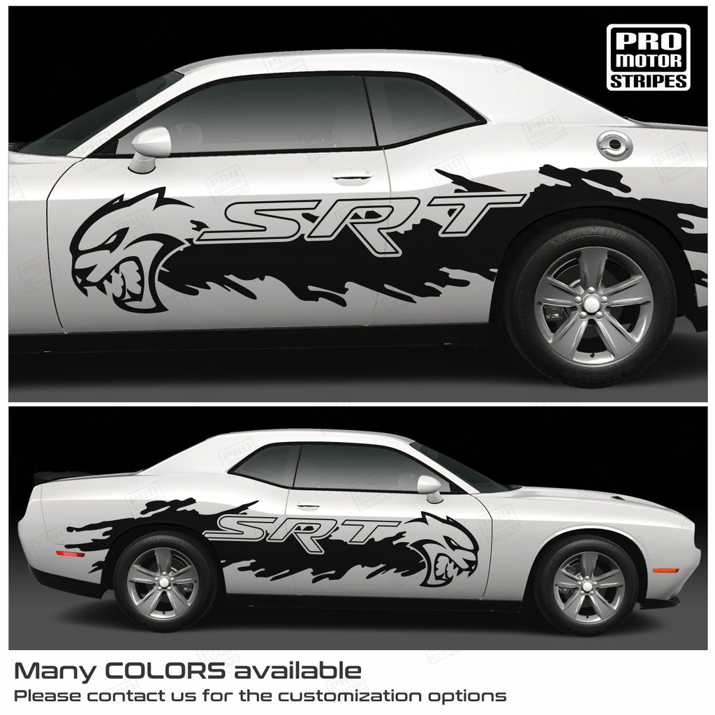 Dodge Challenger 2008-2023 Side Mud Splash Hellcat Stripes