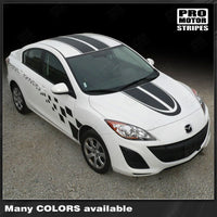 Mazda 3 2009-2013 Coupe Dual Stripes and Side Checkers Decals