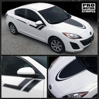 Mazda 3 2009-2013 Hood and Side Sport Hash Stripes