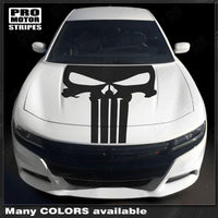 Dodge Charger 2015-2023 Punisher Style Hood Skull Decal Stripe
