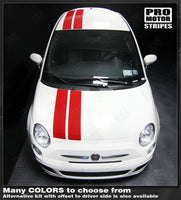 Fiat 500 2007-2015 Over-the-top Offset Double Stripes