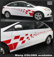 Ford Focus 2011-2018 Full Length Checkered Rally Side Stripes