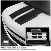 Chevrolet Silverado 2019-2024 Hood and Tailgate Stripes Decals