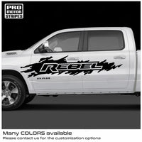 Dodge RAM 1500 Rebel Side Mud Splash Decal Stripes