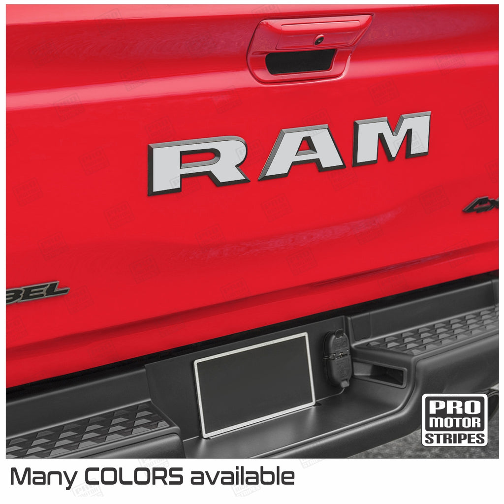 Dodge RAM 1500 Rebel 2019-2023 Tailgate Rear RAM Emblem Overlay Decal