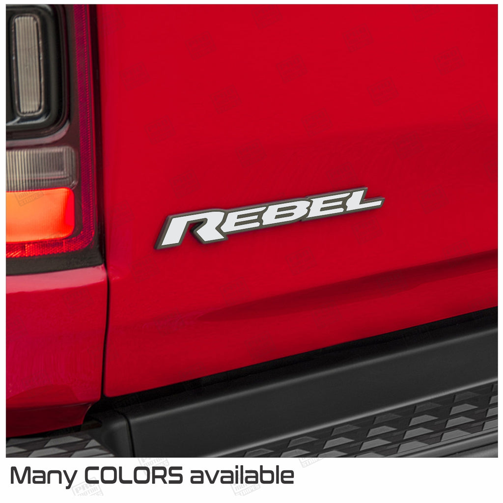 Dodge RAM 1500 Rebel 2019-2023 Tailgate Rear Rebel Emblem Overlay Decal