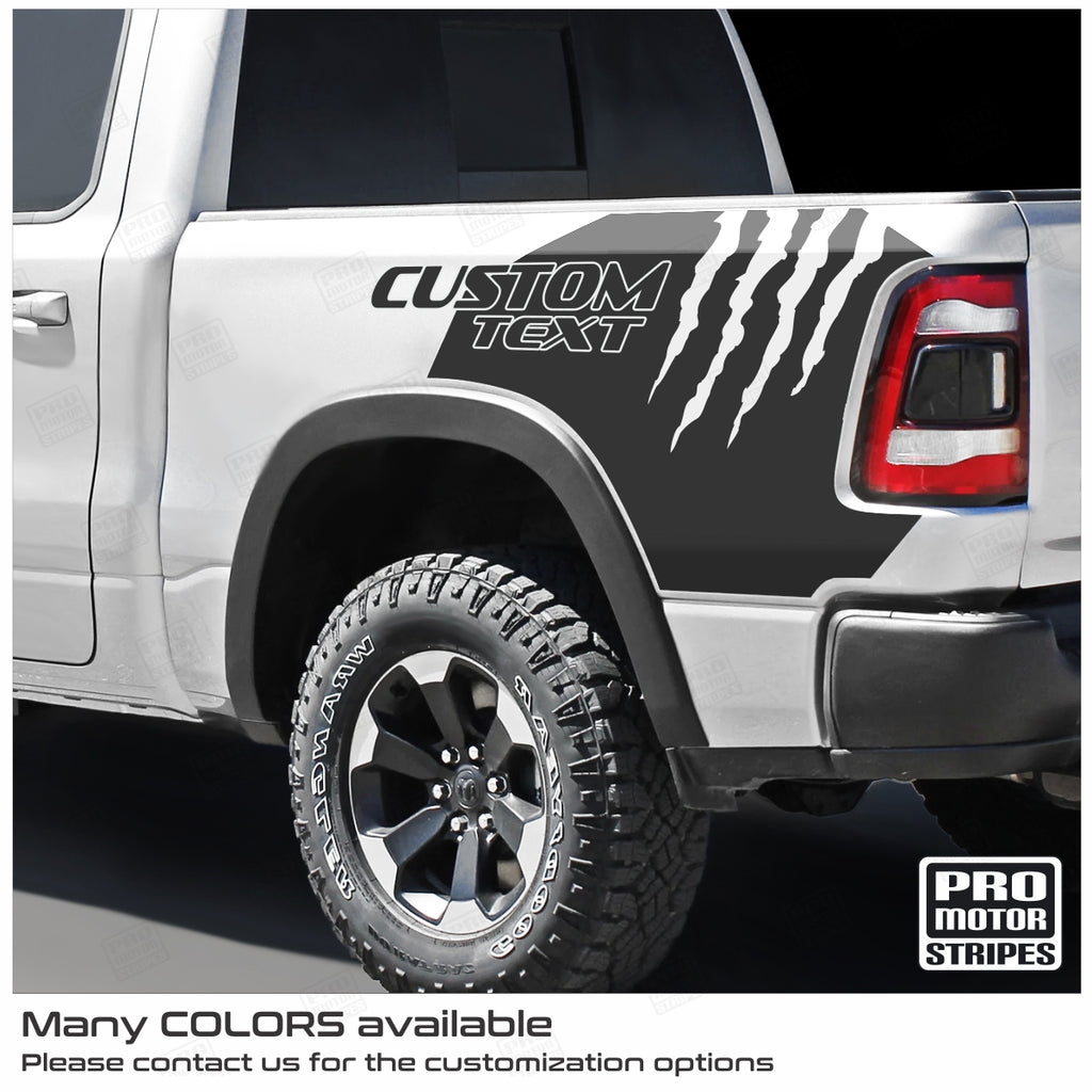 Dodge RAM 1500 Rebel 2019-2024 Rear Quarter Bed Claw Rips Decals ...