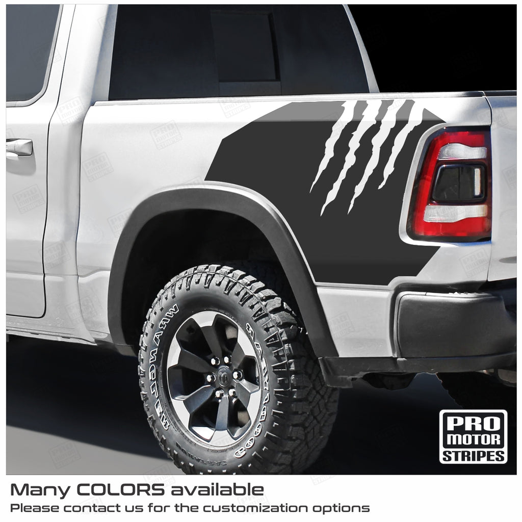 Dodge RAM 1500 Rebel 2019-2023 Rear Quarter Bed Claw Rips Decals