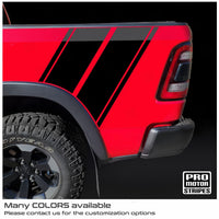 Dodge RAM 1500 Rebel 2019-2023 Rear Quarter Bed Hash Accent Stripes