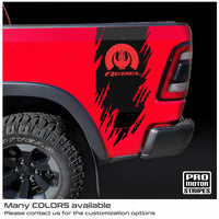 Dodge RAM 1500 Rebel 2019-2023 Bed Tailband Ripped Banner Stripes