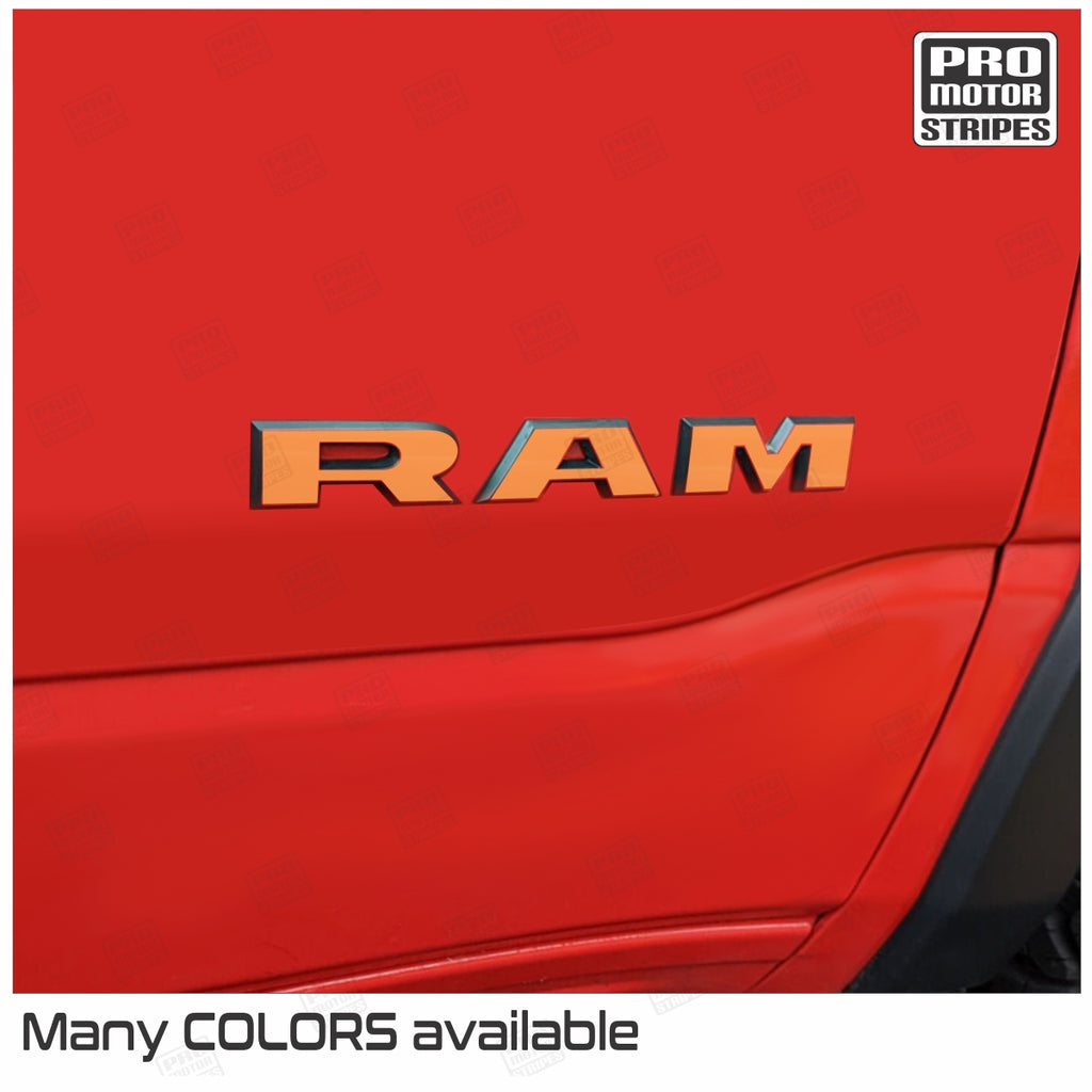 Dodge RAM 1500 Rebel 2019-2023 Side RAM Emblem Overlay Decals PAIR