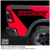 Dodge RAM 1500 2019-2023 WARLOCK Rear Quarter Side Bed Decals