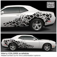 Dodge Challenger 2008-2023 Angre Bee Honeycomb Side Stripes Decals