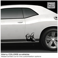 Dodge Challenger 2008-2023 Honey Comb Scat Pack Bee Rocker Side Decal Stripes