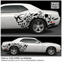 Dodge Challenger 2008-2023 Side Demon Blood Splash Stripes Decals