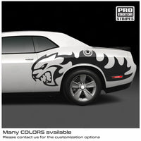 Dodge Challenger 2008-2023 Side Fire Flame Hellcat Stripes Decals