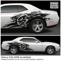 Dodge Challenger 2008-2023 Hellcat Mud Splash Side Stripes Decals