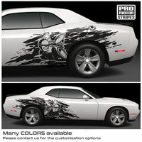 Dodge Challenger 2008-2023 Scat Pack Mud Splash Side Stripes Decals