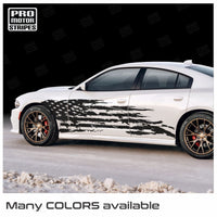 Dodge Charger 2006-2023 Tattered American Dirt Torn Flag Side Decals