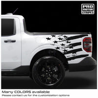 Ford Maverick 2022-2025 Side Bed Flag Stars and Stripes Decals