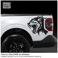 Ford Maverick 2022-2025 Side Bed Rear Accent Wolf Wild Coyote Graphic Decals