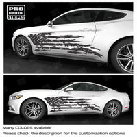 Ford Mustang 2005-2023 Tattered American Flag Side Stripes