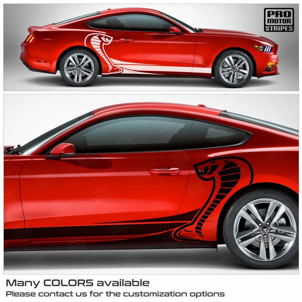 Ford Mustang 2015-2023 Cobra Jet Style Snake Accent Side Decals Stripes