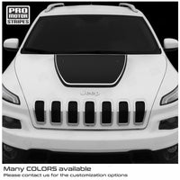 Jeep Cherokee 2014-2024 KL Outlined Hood Decals Trailhawk Stripes