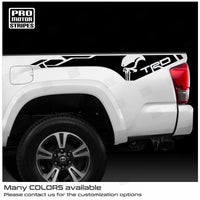Toyota Tacoma 2016-2023 Bed Side TRD Punisher Skull Decals Stripes