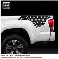 Toyota Tacoma 2016-2023 Bed Side Flag Stars and Stripes Decals