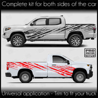 Universal Torn Ripped Side Accent Stripes Truck or SUV Decals