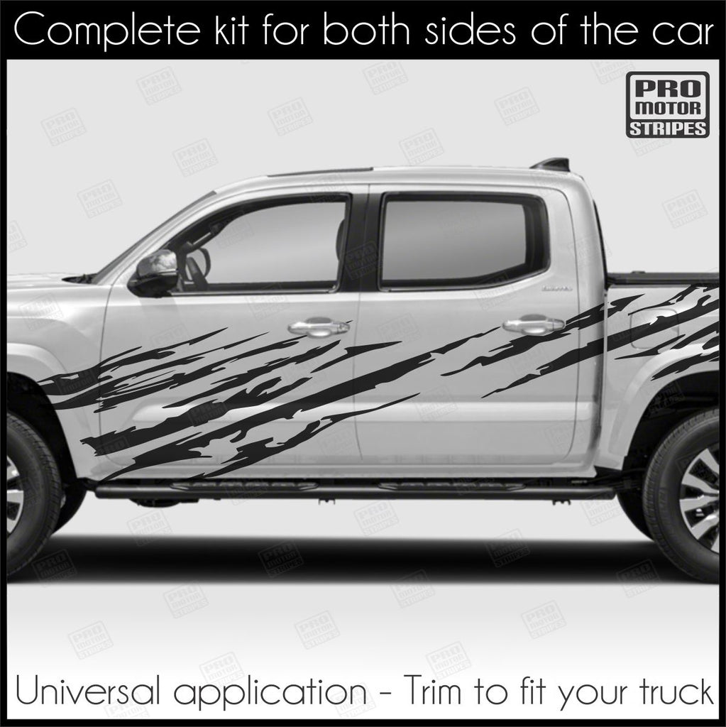 Universal Torn Ripped Side Accent Stripes Truck or SUV Decals