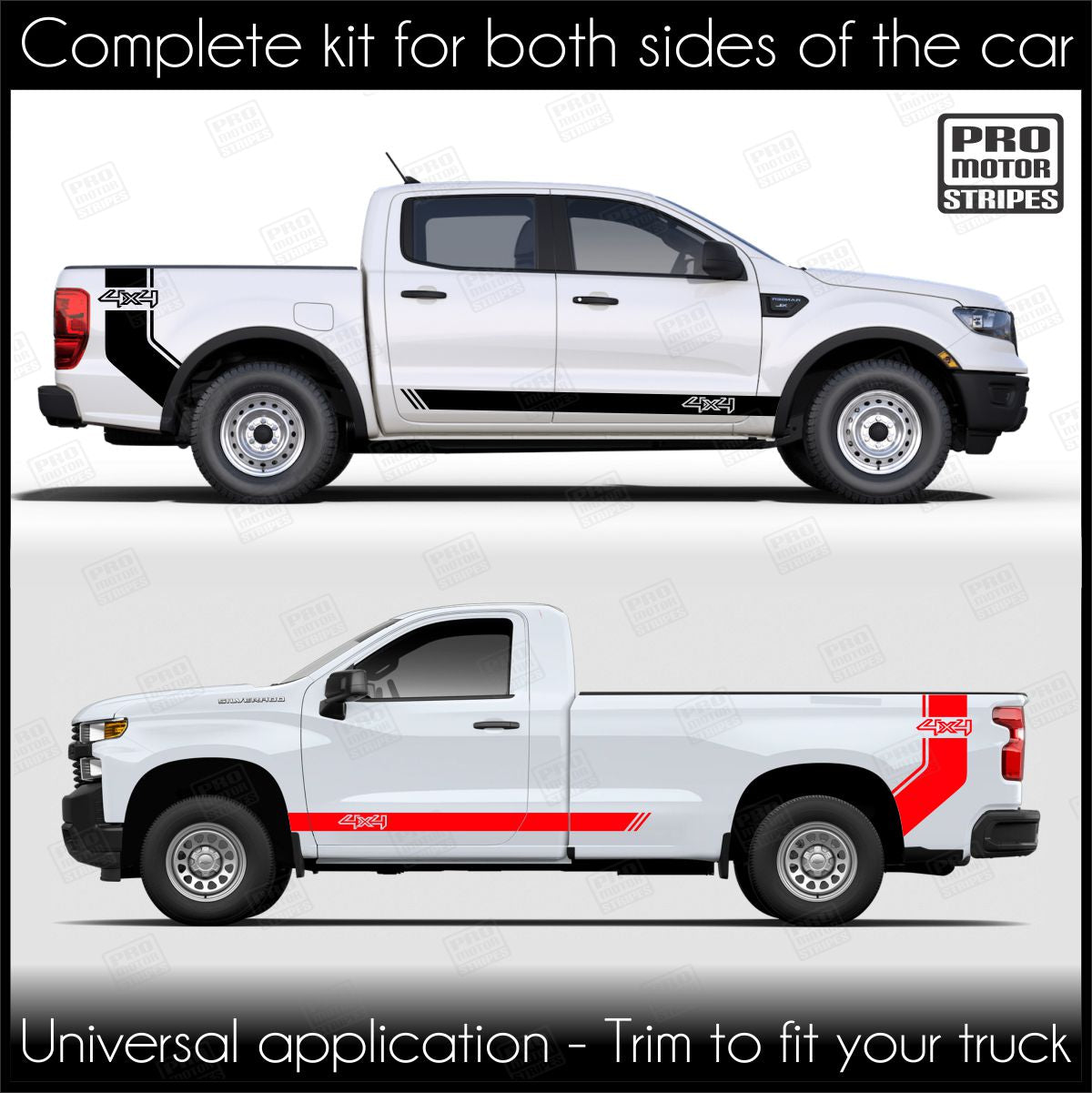 Universal Rocker Stripes Universal Bed Side & Rocker Panel Accent Stripes For Truck or SUV ...
