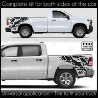 Universal Rear Quarter Side Bed Digital Mud Decals for Truck or SUV