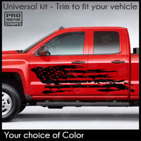 Universal Tattered American Flag Side Stripes For Truck or SUV