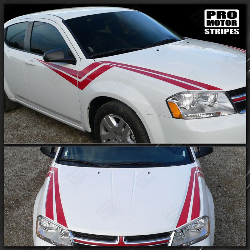 2008 2009 2010 2011 2012 2013 2014 Dodge Avenger hood
 side
 door Decals Stripes 152588454780-1