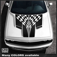 Dodge Challenger 2015-2023 Split Hood Checkered Stripes