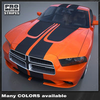 Dodge Charger 2011-2014 Hood and Double Top Racing Stripes