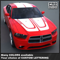 Dodge Charger 2011-2014 Hood and Double Top Racing Stripes