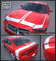 Dodge Charger 2011-2014 Racing Hood, Roof & Rear Stripes