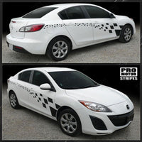 Mazda 3 2009-2013 Checkered Racing Full Side Stripes