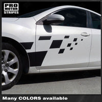 Mazda 3 2009-2013 Checkered Rally Racing Side Stripes