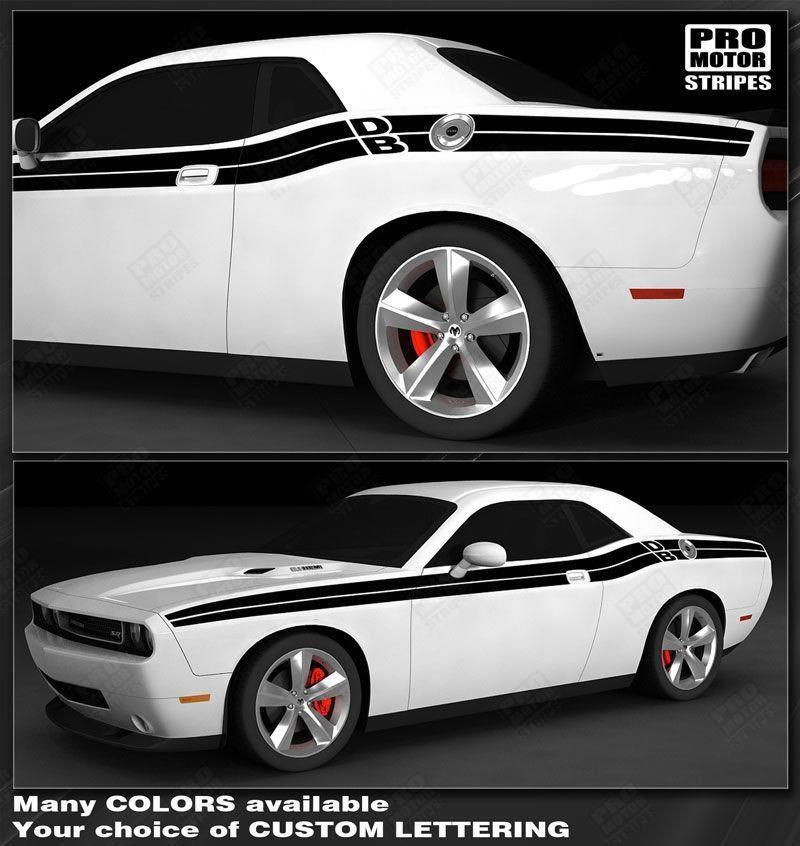Dodge Challenger 2008-2023 Double Stripes with Lettering Decals 132229 ...