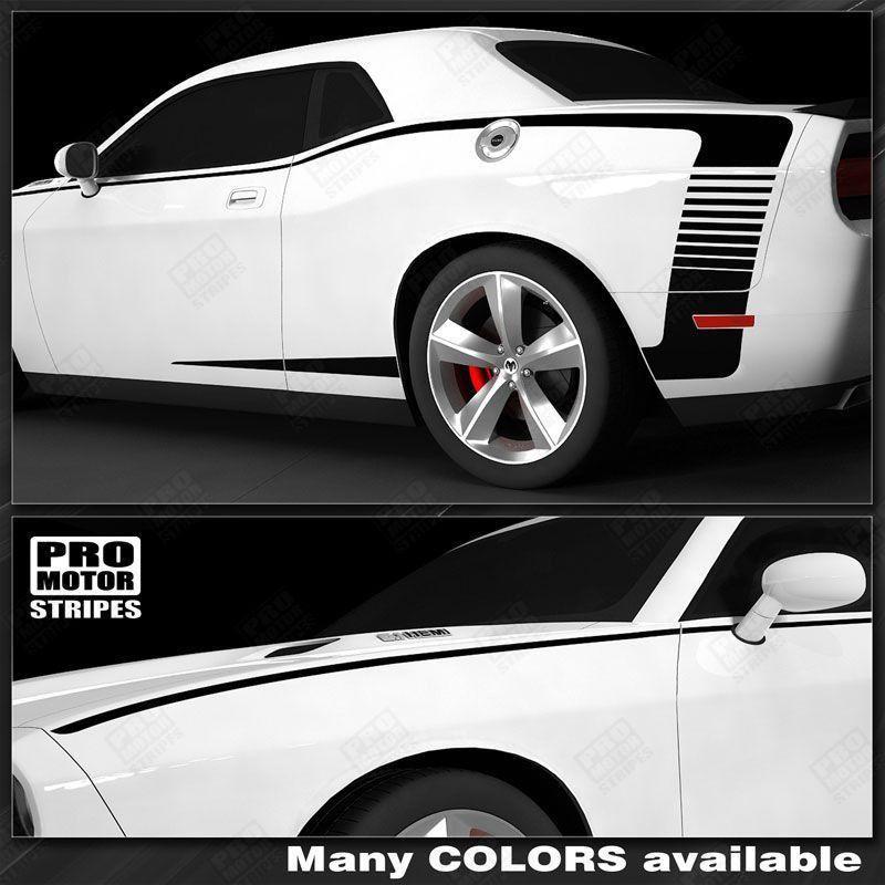 Dodge Challenger T/A Style Side Stripes Decals For 2008-2023 Models - Choose Your Color!
