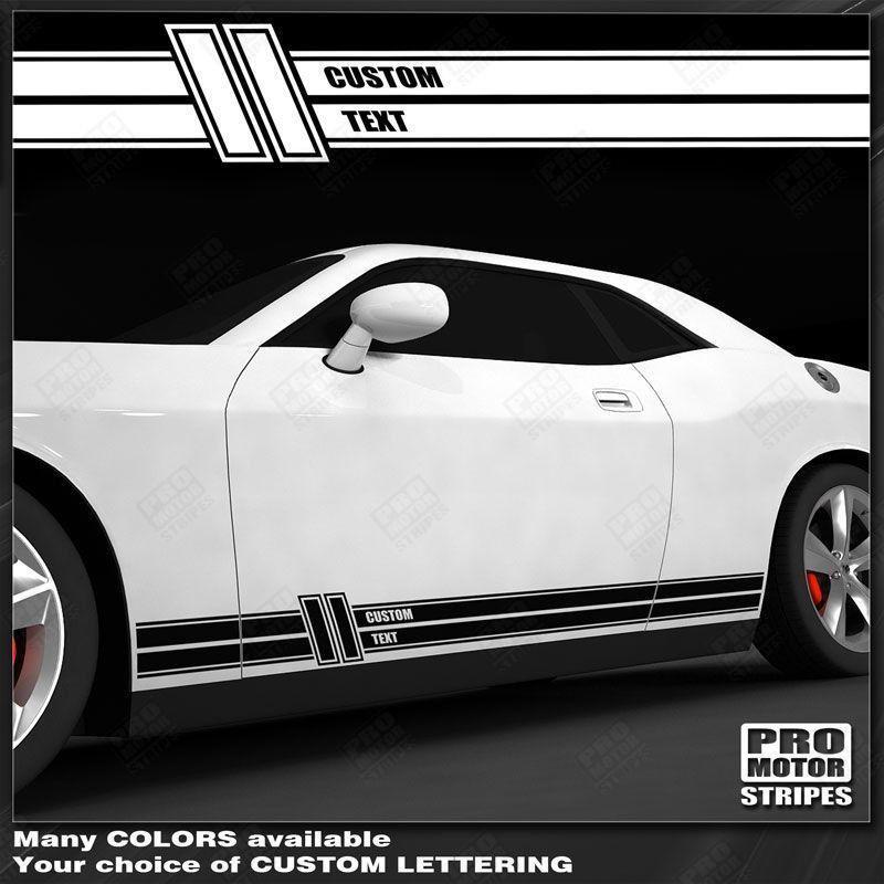 Dodge Challenger T/A Style Side Stripes Decals For 2008-2023 Models - Choose Your Color!