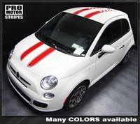 2007 2008 2009 2010 2011 2012 2013 2014 2015 Fiat 500 hood
 roof Decals Stripes 122551586619-2