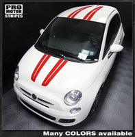 Fiat 500 2007-2015 Hood and Roof Double Stripes