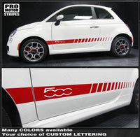 2007 2008 2009 2010 2011 2012 2013 2014 2015 Fiat 500 side
 door
 rocker panel Decals Stripes 132257525802-1