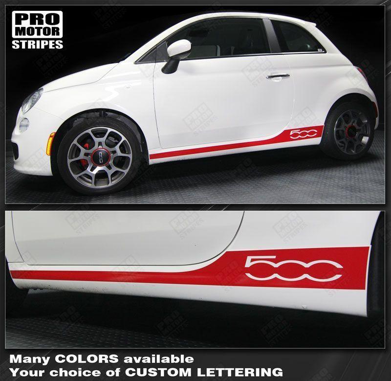 2007 2008 2009 2010 2011 2012 2013 2014 2015 Fiat 500 side
 rocker panel Decals Stripes 132257598581-1